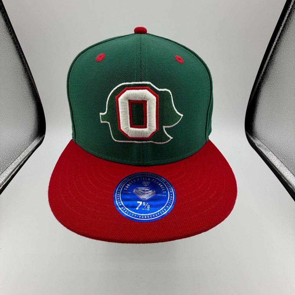 Oakland Oaks Logo Patch Ebbets Field Flannels ABA 2 Tone Fitted Hat 7 5/8 NEW - Picture 2 of 11